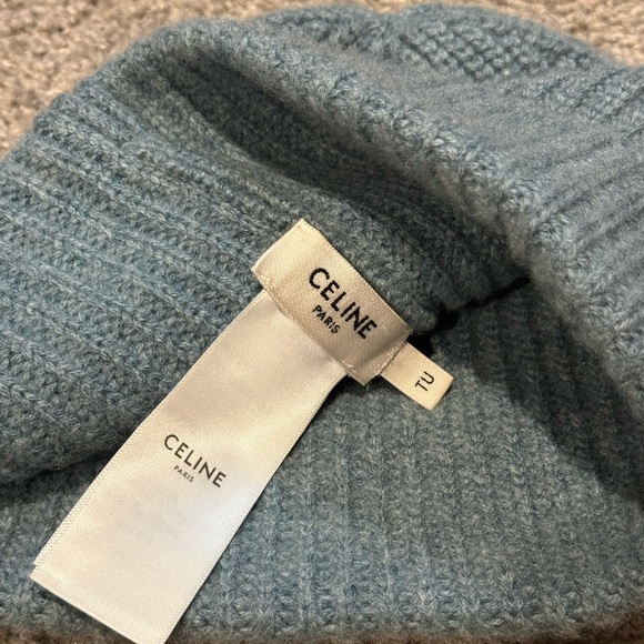 Celine Sky Blue Knit Hat - Picture 3 of 3